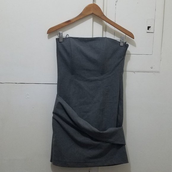 NWT GRAY STRAPLESS DRESS - Picture 7 of 9